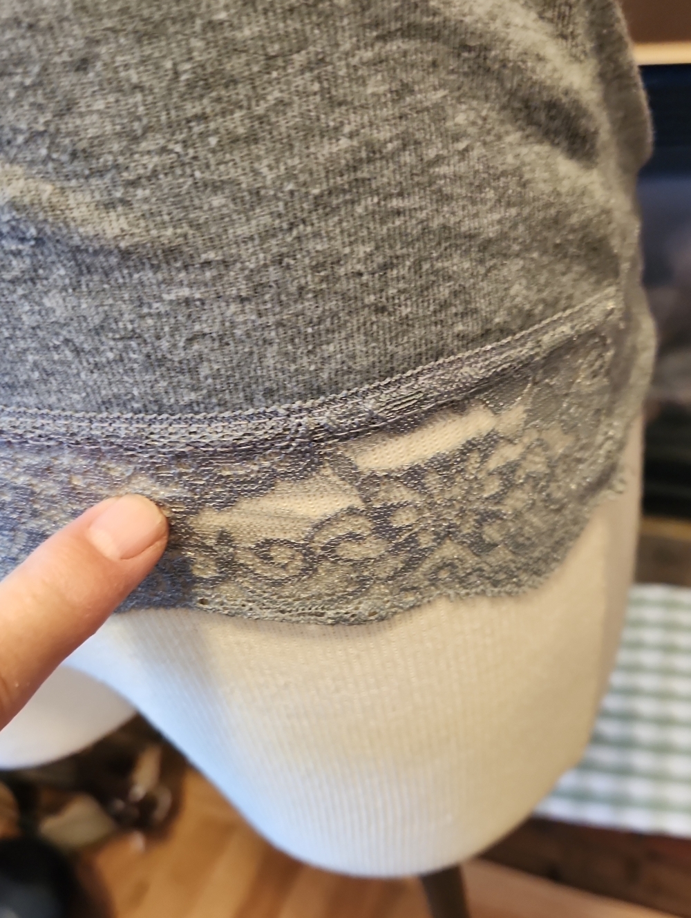 Gray Lace Trim Tank Top Y2k Festival Summer Mossimo Small Layering Piece - Picture 3 of 10